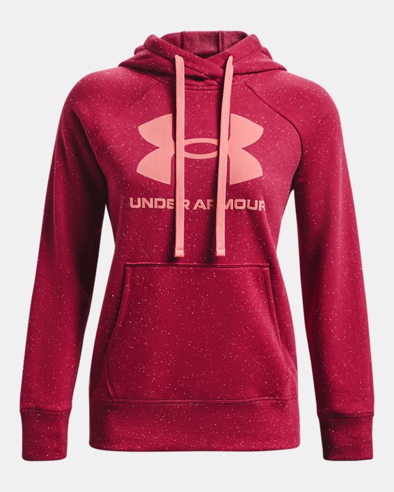 Women's UA Rival Fleece Logo Hoodie, Pink, pdpMainDesktop image number 4